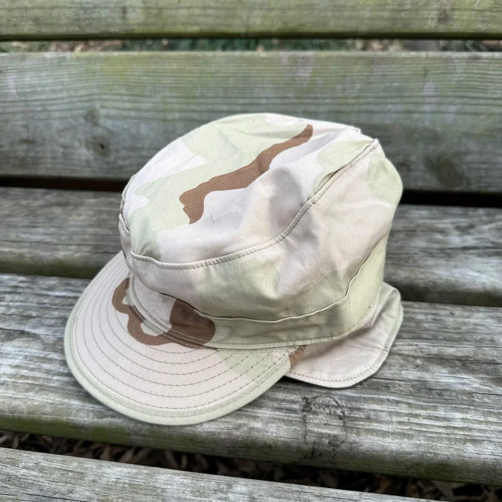 Vintage 1989 US Military USGI 3 Color Desert Camo Patrol Cap‎ Hat Equa 6 7/8